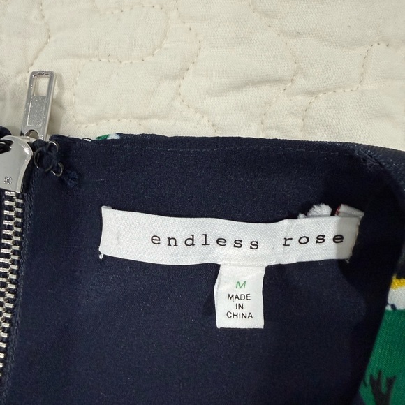 Endless Rose / Women’s Dark Blue Floral Mini Dress / Size M. - Picture 7 of 9